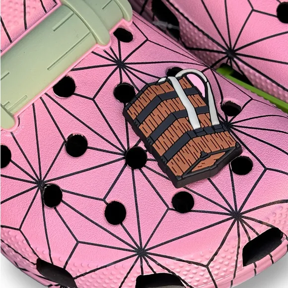 Crocs Classic Clog Demon Slayer Nezuko Pink Sandals Shoes Men’s Size 13 Jibbitz