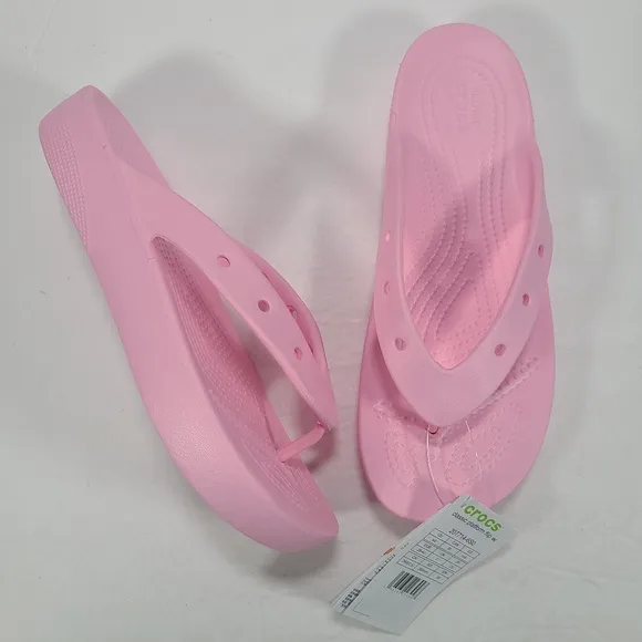 Crocs Classic Platform Flip Flops Flamingo Pink Women Size 9