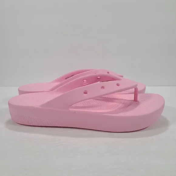 Crocs Classic Platform Flip Flops Flamingo Pink Women Size 9