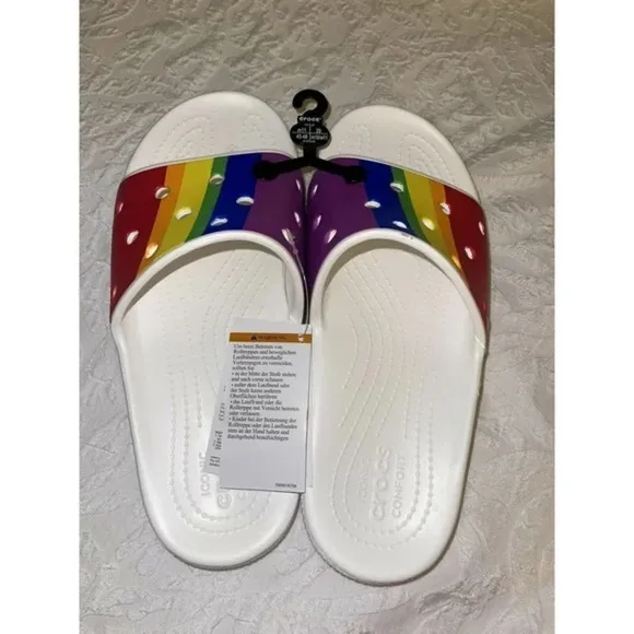 Crocs Crocband Classic Rainbow Slides sandals new