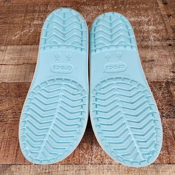 Crocs Crocband Platform Women Size 8 Slides Blue Sandal Comfort Shoes Waterproof