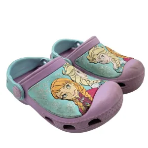 Crocs Disney Frozen Elsa And Anna Purple Clogs Girls Toddler Size 8/9