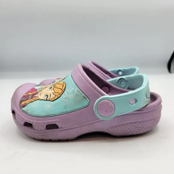 Crocs Disney Frozen Elsa And Anna Purple Clogs Girls Toddler Size 8/9