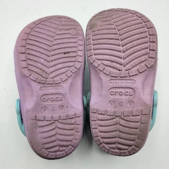 Crocs Disney Frozen Elsa And Anna Purple Clogs Girls Toddler Size 8/9