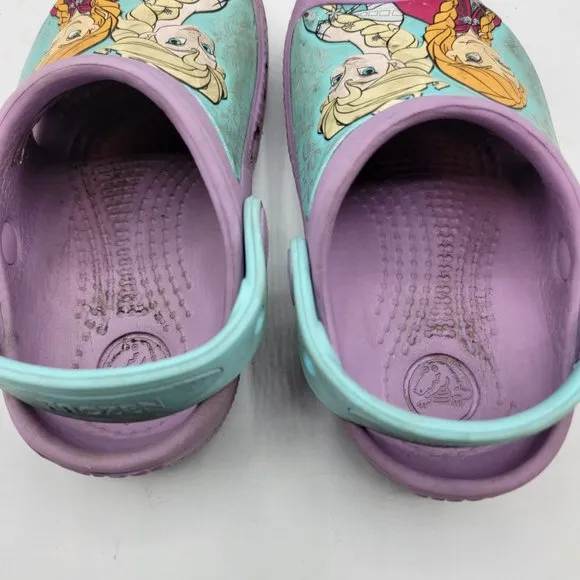 Crocs Disney Frozen Elsa And Anna Purple Clogs Girls Toddler Size 8/9
