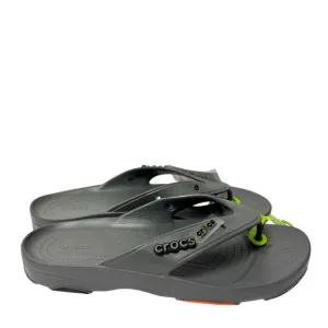 CROCS GREY CLASSIC ALL-TERRAIN FLIP COMFY SANDALS SIZE US 12 BRAND NEW WITH TAGS