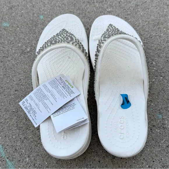 Crocs Monterey Diamante Flip-Flops Sandals new summer spring size 10