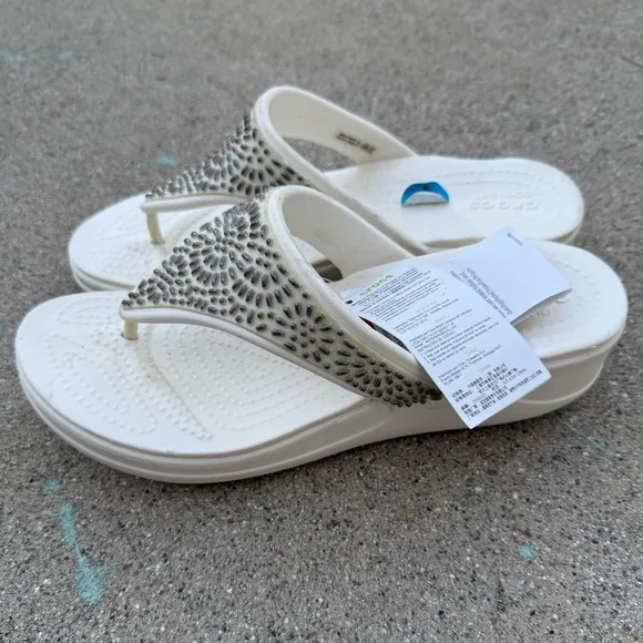 Crocs Monterey Diamante Flip-Flops Sandals new summer spring size 10