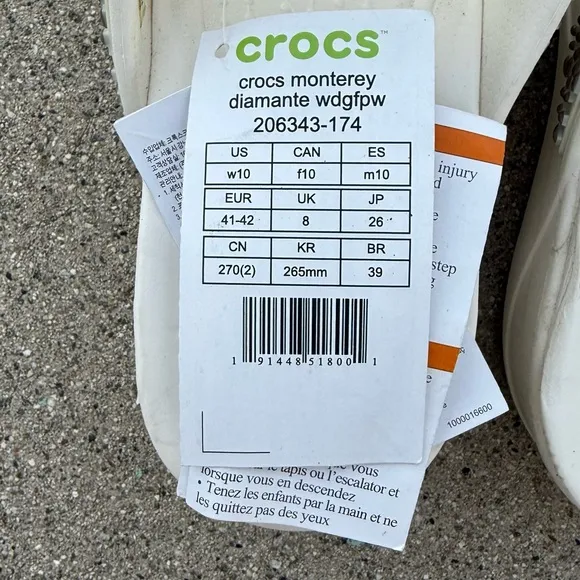 Crocs Monterey Diamante Flip-Flops Sandals new summer spring size 10