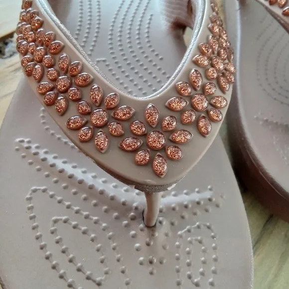 Crocs Platform Diamante Flip Flops Size 9. Sandals with Embellished Straps