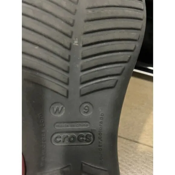 Crocs Sexi Flip Flop‎ Sandals Solid Black Thong Serena  Women's Size 9  RARE