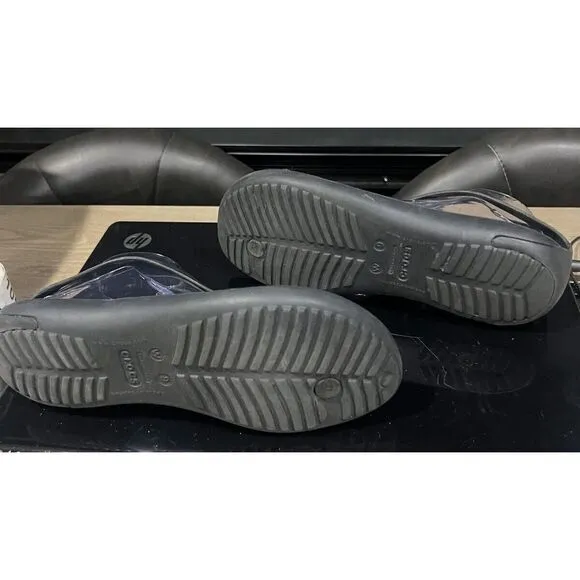 Crocs Sexi Flip Flop‎ Sandals Solid Black Thong Serena  Women's Size 9  RARE