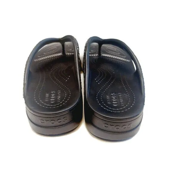 CROCS Sloane Glitter Wedge Flip Flops Womens Size 10 Lightweight Slip On Sandals