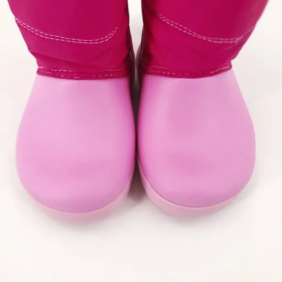 Crocs Snow Boot Lodge Point Candy Print Insulated Sole Kids Baby Sz 7 / C7 NWT