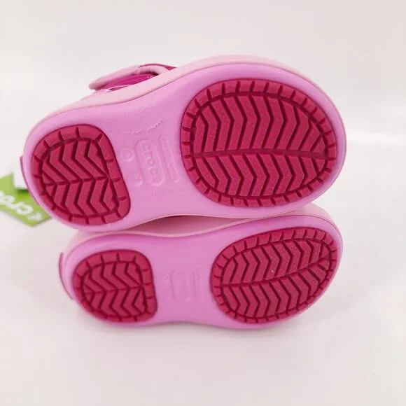 Crocs Snow Boot Lodge Point Candy Print Insulated Sole Kids Baby Sz 7 / C7 NWT