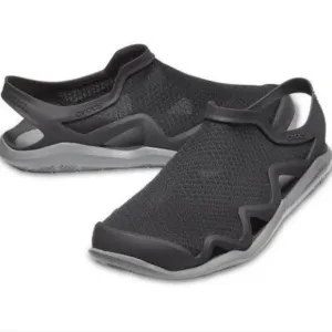 Crocs Swiftwater Sz 8 Mesh Wave Sandal Slate Gray Black Men’s Water Shoes