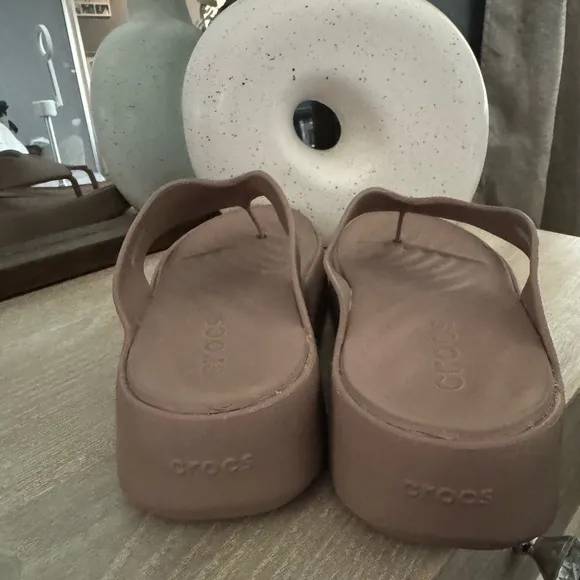 CROCS Tan Sandals with Contoured Comfort