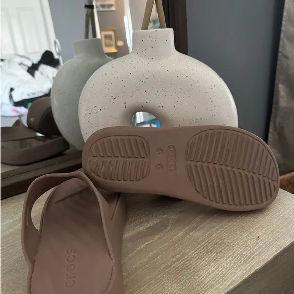 CROCS Tan Sandals with Contoured Comfort