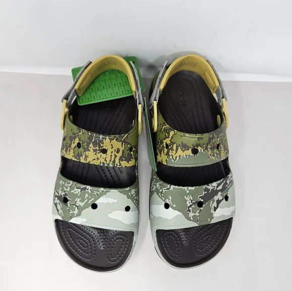 Crocs Unisex Sandels M-11 W-9 Camouflage All Terrain Summit Adj Straps Comfort