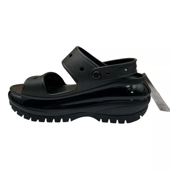Crocs Women's Mega Crush Sandal Size 8 Black Chunky Platform Water Resistant