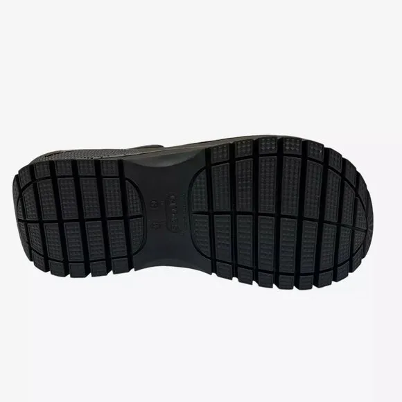 Crocs Women's Mega Crush Sandal Size 8 Black Chunky Platform Water Resistant