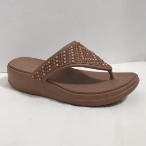 Crocs Women's Monterey Shimmer Wedge Flipflops Sandals US 8