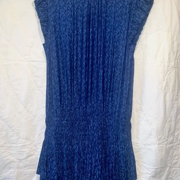 Current Air Jacquard Navy Short Sleeve Drop Waist Dress Sz Medium