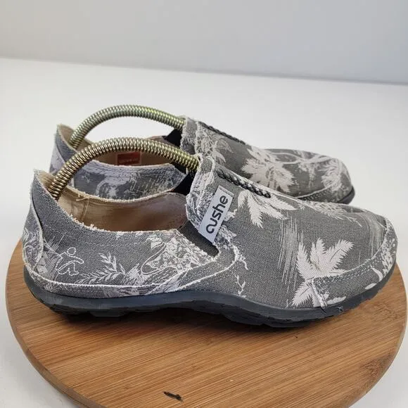 Cushe Surf Slipper Men’s 10 Slip On Shoes Palm Tree Coastal Lightweight Canvas