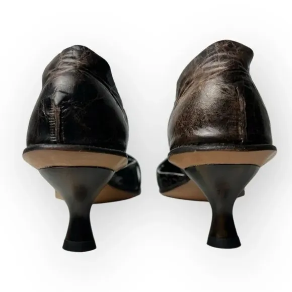 Cydwoq Vintage Wing Brown Kitten Heel Shoe 36.5