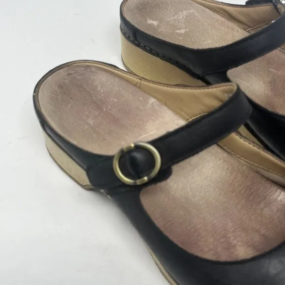 Dansko 'Bria' shoes mules mary jane 37 black leather