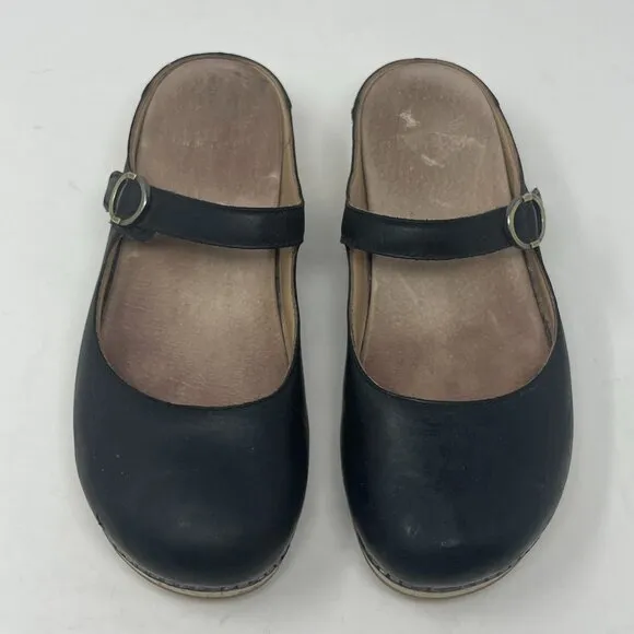 Dansko 'Bria' shoes mules mary jane 37 black leather