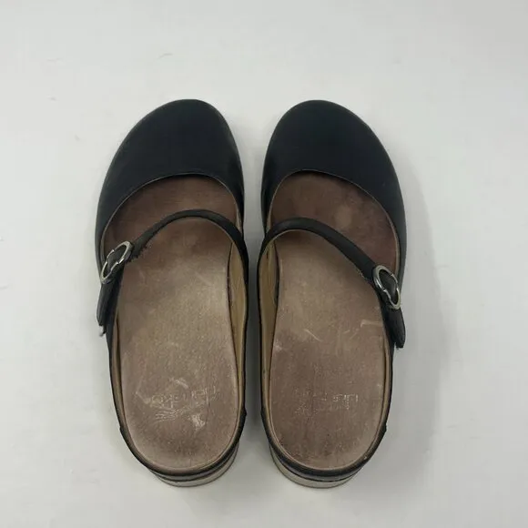 Dansko 'Bria' shoes mules mary jane 37 black leather