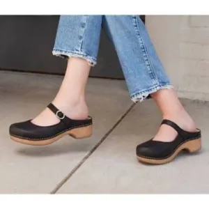 Dansko 'Bria' shoes mules mary jane 37 black leather
