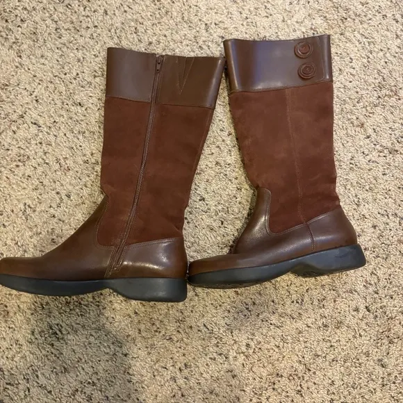 Dansko Delilah Equestrian Riding Tall Boots Brown Size 38 Leather