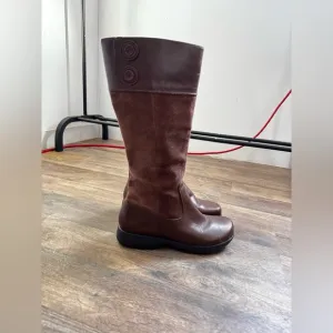 Dansko Delilah Equestrian Riding Tall Boots Size 38 Womens Leather Suede Cowgirl