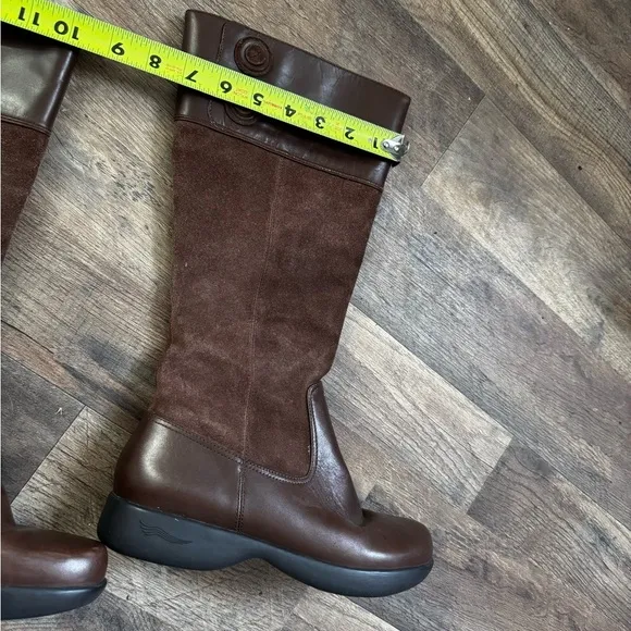 Dansko Delilah Equestrian Riding Tall Boots Size 38 Womens Leather Suede Cowgirl