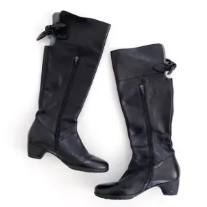Dansko Dori Tall Knee High Leather Boots Black  Size 40 / US 9.5/10 Bow Back