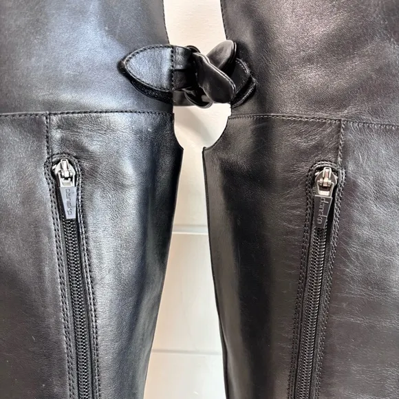 Dansko Dori Tall Knee High Leather Boots Black  Size 40 / US 9.5/10 Bow Back