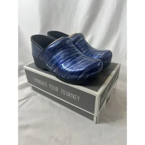 Dansko EU 39 US 8.5-9 Blue Water Patent Leather Professional Clogs Shoes