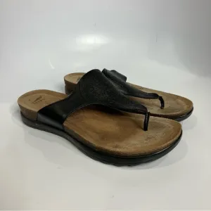 Dansko Priya black leather flip flop sandals size 39