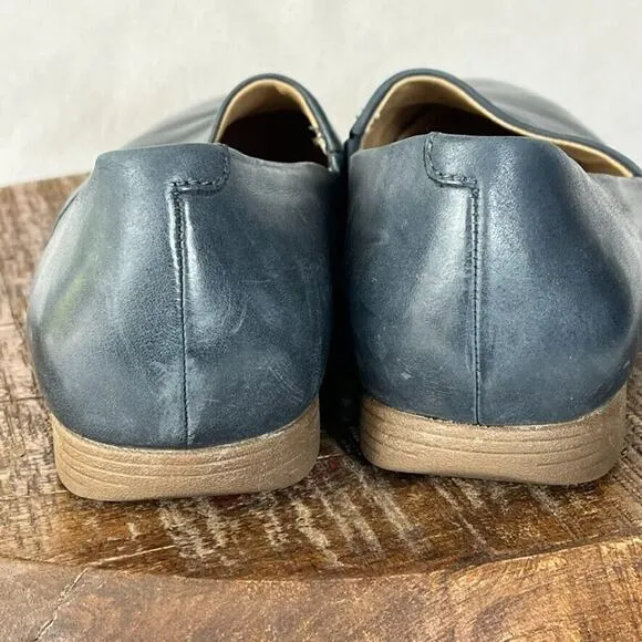 Dansko Shoes Womens 10 Larisa Navy Leather Loafers Lined Lightweight Cushioned