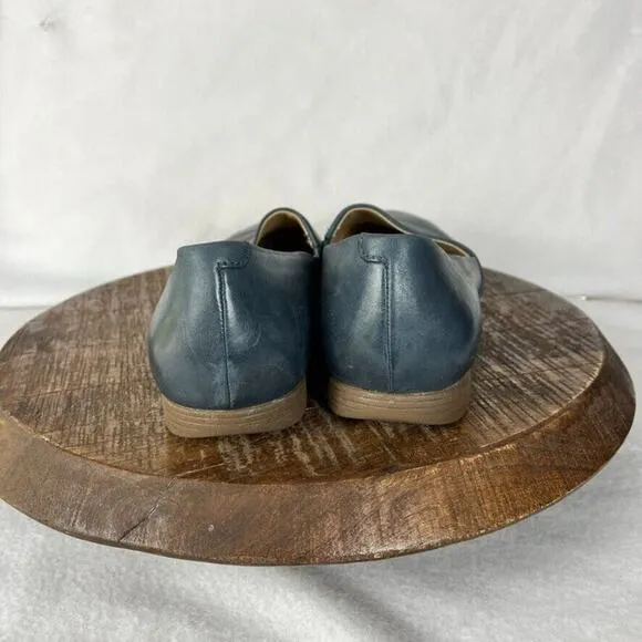 Dansko Shoes Womens 10 Larisa Navy Leather Loafers Lined Lightweight Cushioned
