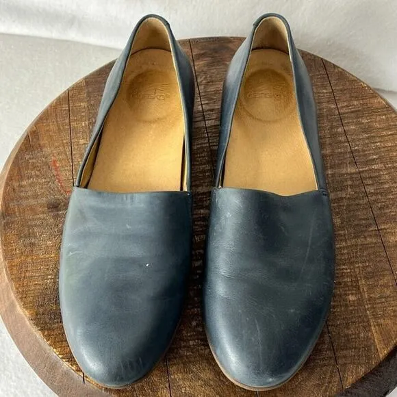Dansko Shoes Womens 10 Larisa Navy Leather Loafers Lined Lightweight Cushioned