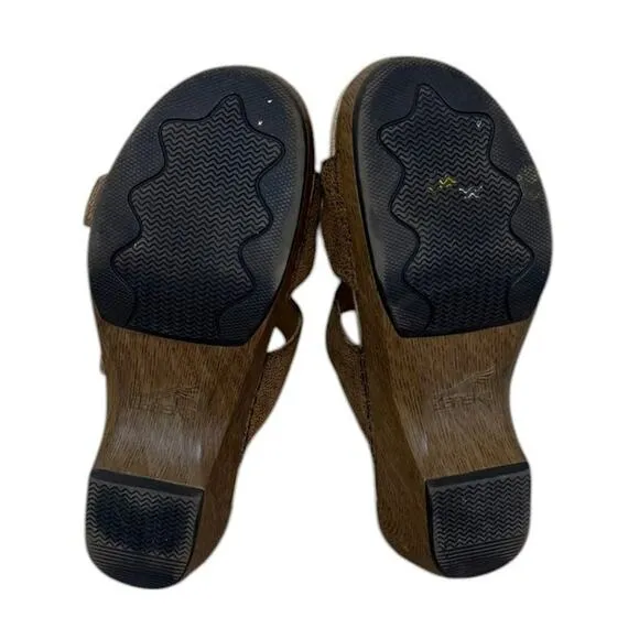 Dansko Sophie Sandals Women EU 38 US 8 Brown Rainbow Glitter Sparkle Comfort