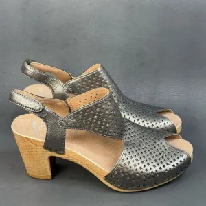 Dansko Teagan Gunmetal sandals shoes womens size 8.5 (39)