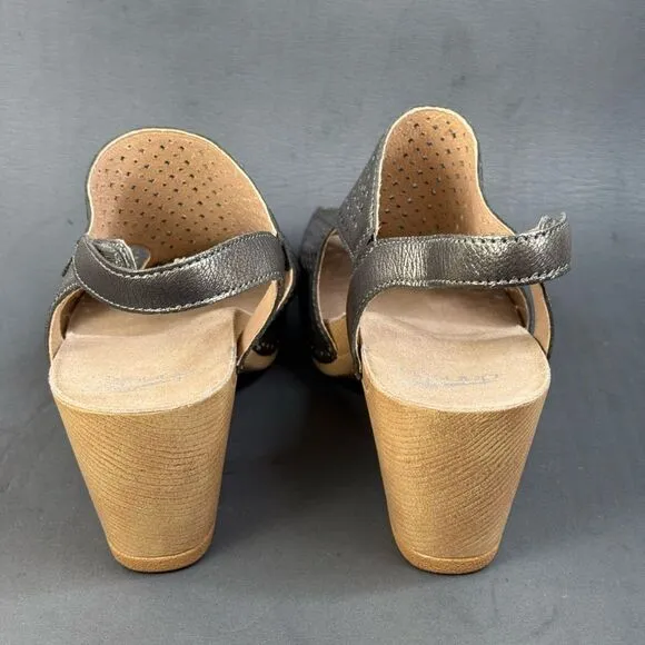 Dansko Teagan Gunmetal sandals shoes womens size 8.5 (39)