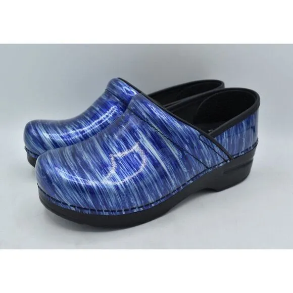 Dansko EU 41 US 10.5-11 Blue Water Patent Leather Professional Clogs Shoes
