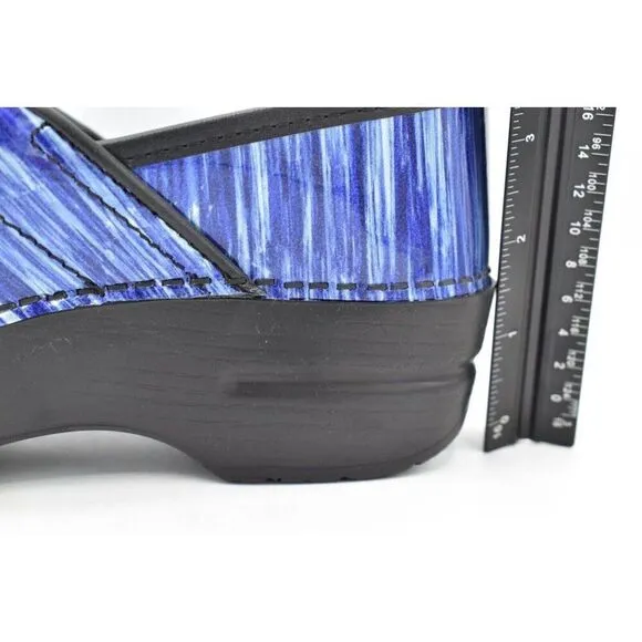 Dansko EU 41 US 10.5-11 Blue Water Patent Leather Professional Clogs Shoes