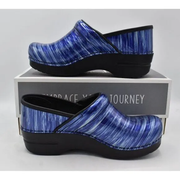 Dansko EU 41 US 10.5-11 Blue Water Patent Leather Professional Clogs Shoes