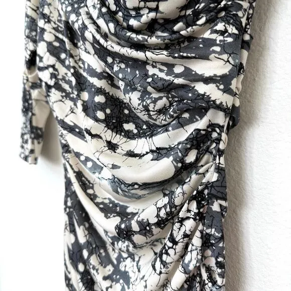 Diane von Furstenberg Bentley SJ Dress Tie Dye Ruched Midi Grunge Glam Sz 2 NWT